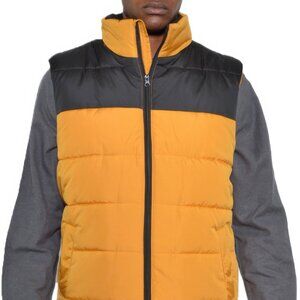 Brand New Men's Padded Winter Vest Black & Gold 100% Polyester Size Large